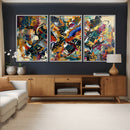 Geometric Abstract Wall Art Canvas Print, Orange Blue by MyGreatCanvas | Canvas Wall Art Prints | Photo Prints & Wall Decor