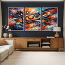 Geometric Abstract Wall Art Canvas Print, Orange Blue by MyGreatCanvas | Canvas Wall Art Prints | Photo Prints & Wall Decor
