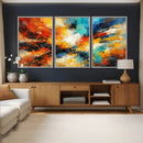 Lyrical Abstract Wall Art Canvas Print, Orange Blue Abstract by MyGreatCanvas | Canvas Wall Art Prints | Photo Prints & Wall Decor