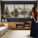 Vintage Mountain Landscape Wall Art Canvas Print Set, Rustic by MyGreatCanvas | Canvas Wall Art Prints | Photo Prints & Wall Decor