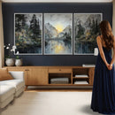 Drip Style Forest Lake Gold Art — Abstract Expressionist by MyGreatCanvas | Canvas Wall Art Prints | Photo Prints & Wall Decor