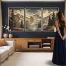Drip Style Forest Lake Gold Art — Abstract Expressionist by MyGreatCanvas | Canvas Wall Art Prints | Photo Prints & Wall Decor