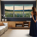 Wildflower Meadow Oil Painting Canvas — Daisy Lavender