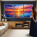 Colorful Knife Ocean Sunset Canvas — Orange Pink Teal by MyGreatCanvas | Canvas Wall Art Prints | Photo Prints & Wall Decor