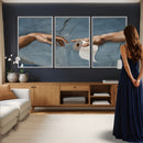 Funny Bathroom Canvas Wall Art, Michelangelo Creation of by MyGreatCanvas | Canvas Wall Art Prints | Photo Prints & Wall Decor