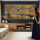 Gustav Klimt Golden Cityscape Wall Art Canvas Print, Framed by MyGreatCanvas | Canvas Wall Art Prints | Photo Prints & Wall Decor