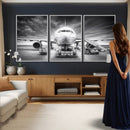 Airplane Wall Art Canvas Print, Black and White Jet Aircraft by MyGreatCanvas | Canvas Wall Art Prints | Photo Prints & Wall Decor