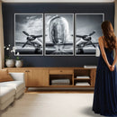 Propeller Plane Wall Art Canvas Print, Black and White by MyGreatCanvas | Canvas Wall Art Prints | Photo Prints & Wall Decor