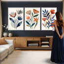 Watercolor Botanical Canvas Wall Art Set, Navy Terracotta by MyGreatCanvas | Canvas Wall Art Prints | Photo Prints & Wall Decor