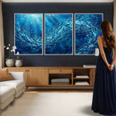 School of Fish Canvas Print | Blue Ocean Underwater Wall Art by MyGreatCanvas | Canvas Wall Art Prints | Photo Prints & Wall Decor