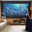 School of Fish Canvas Print | Blue Ocean Underwater Wall Art by MyGreatCanvas | Canvas Wall Art Prints | Photo Prints & Wall Decor