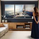 Sailboat Wall Art Canvas Print, Ocean Sunset Sailing Framed by MyGreatCanvas | Canvas Wall Art Prints | Photo Prints & Wall Decor