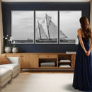 Vintage Sailboat Wall Art Canvas Print, Black and White by MyGreatCanvas | Canvas Wall Art Prints | Photo Prints & Wall Decor