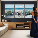 Beach Canvas Wall Art Coastal Adirondack Chairs Ocean by MyGreatCanvas | Canvas Wall Art Prints | Photo Prints & Wall Decor