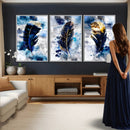 Feather Canvas Wall Art Navy Blue Gold Watercolor Abstract by MyGreatCanvas | Canvas Wall Art Prints | Photo Prints & Wall Decor