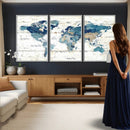 Watercolor World Map Canvas Wall Art Print – Abstract by MyGreatCanvas | Canvas Wall Art Prints | Photo Prints & Wall Decor