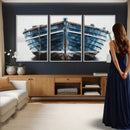 Blue Wooden Rowboat Canvas Wall Art, Coastal Nautical Boat Painting Print for Lake Beach House Decor, Minimalist Maritime Decor Artwork by MyGreatCanvas | Canvas Wall Art Prints | Photo Prints & Wall Decor