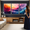 Colorful Abstract Canvas Wall Art Print, Vibrant Popup Color Art Print