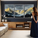 Abstract Mountain Wall Art Canvas Print Modern Landscape Painting Print