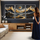 Abstract Mountain Wall Art Canvas Print Modern Landscape Painting Print