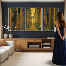 Gustav Klimt Style Forest Canvas Wall Art, Golden Forest Path Floral Art Nouveau Print, Enchanted Woodland Decor by MyGreatCanvas | Canvas Wall Art Prints | Photo Prints & Wall Decor
