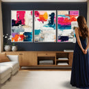 Blue Teal Abstract Canvas Wall Art, Modern Textured Painting Print, Navy Orange White Contemporary Art, Neutral Living Room Decor, Office Art by MyGreatCanvas | Canvas Wall Art Prints | Photo Prints & Wall Decor
