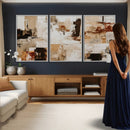 Blue Teal Abstract Canvas Wall Art, Modern Textured Painting Print, Navy Orange White Contemporary Art, Neutral Living Room Decor, Office Art by MyGreatCanvas | Canvas Wall Art Prints | Photo Prints & Wall Decor