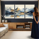 Lake Abstract Mountain Wall Art Canvas Print