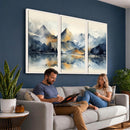 Lake Abstract Mountain Wall Art Canvas Print