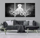 Black White Octopus Wall Art Canvas Print by MyGreatCanvas | Canvas Wall Art Prints | Photo Prints & Wall Decor