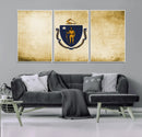 Massachusetts Flag Wall Art Canvas Print