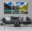 Moraine Lake 3-Panel Wall Art, Majestic Mountain and Lake by MyGreatCanvas | Canvas Wall Art Prints | Photo Prints & Wall Decor