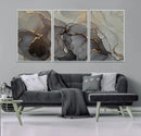 Gray Marble Fluid Wall Art – Modern Abstract Canvas Print