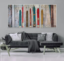 Vintage Wooden Weathered Ski's in Front of an Old Barn Wall by MyGreatCanvas | Canvas Wall Art Prints | Photo Prints & Wall Decor