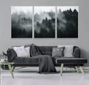 Foggy Forest Wall Art Canvas Print | 3 Panel Large Misty by MyGreatCanvas | Canvas Wall Art Prints | Photo Prints & Wall Decor