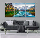 Spectacular autumn view of Braies Lake Wall Art Canvas Print by MyGreatCanvas | Canvas Wall Art Prints | Photo Prints & Wall Decor