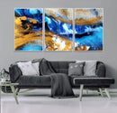 Blue Orange Marble Fluid Effect Canvas Wall Art Print by MyGreatCanvas | Canvas Wall Art Prints | Photo Prints & Wall Decor