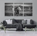 Fluffy Cattle Wall Art Print, Highland Cow Canvas, Framed by MyGreatCanvas | Canvas Wall Art Prints | Photo Prints & Wall Decor