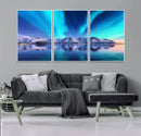 Northern Lights above Mountain Wall Art, Northern Lights