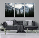 Wall Art Foggy Forest Landscape Canvas Print