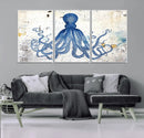 Octopus Canvas Wall Art | Coastal Marine Life Artwork for by MyGreatCanvas | Canvas Wall Art Prints | Photo Prints & Wall Decor