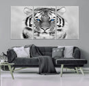 Black and White Tiger Wall Art Animal Canvas Print