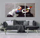 Dj Monkey Listening to Music Wall Art Print | Banksy Monkey by MyGreatCanvas | Canvas Wall Art Prints | Photo Prints & Wall Decor