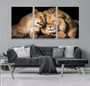Lion and Lioness Wall Art Canvas Print – Framed African by MyGreatCanvas | Canvas Wall Art Prints | Photo Prints & Wall Decor