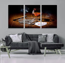 Whiskey Cigar Wall Art Canvas Print Kitchen Wall