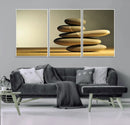 Fluvial Zen Stones Canvas Wall Art Print