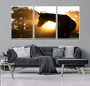 Horse at Sunset Wall Art Animal Canvas Print