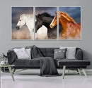 Animal Wall Art Three Horses Farmhouse Art Canvas, Framed by MyGreatCanvas | Canvas Wall Art Prints | Photo Prints & Wall Decor
