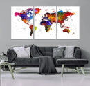 World Map Canvas Print – Detailed Map of the World Wall Art