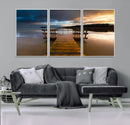 Serene Lake Pier at Sunset Canvas Print | Landscape Canvas